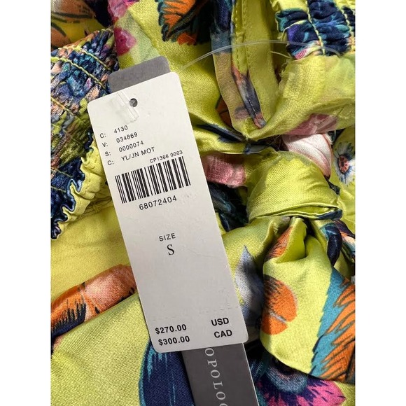 NWT! Anthropologie Twist-Front Midi Dress YELLOW MOTIF SIZE-SMALL - Picture 5 of 9